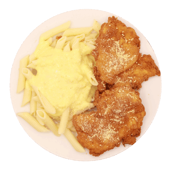 Négysajtos penne parmezános csirkemellel