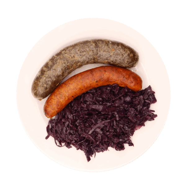 Házi disznótoros (hurka, kolbász, lilakáposzta)