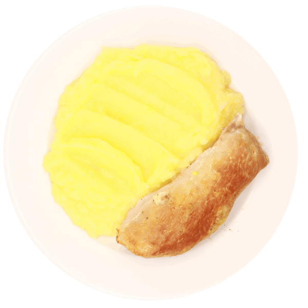 Tavaszi göngyölt hús, burgonyapüré